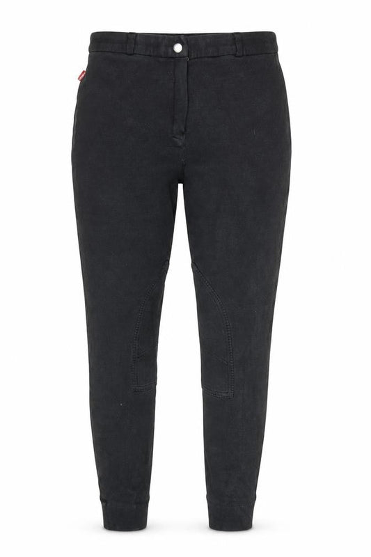 John Whitaker Women's Black Riding Jodhpurs UK 32L Cotton Stretch