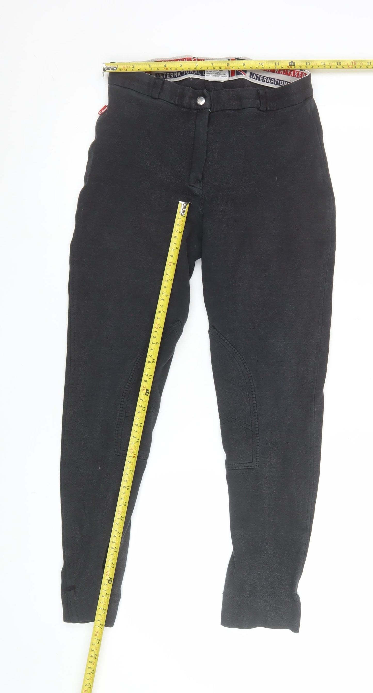 John Whitaker Women's Black Riding Jodhpurs UK 32L Cotton Stretch