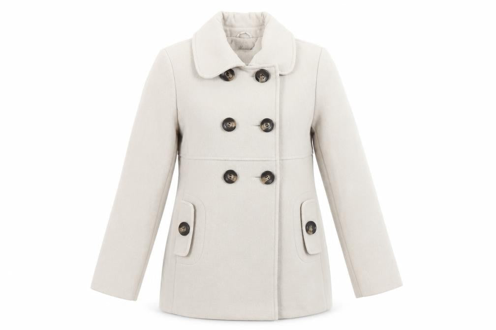 Wallis Women's Beige Pea Coat Size 12 Double Breasted Jacket