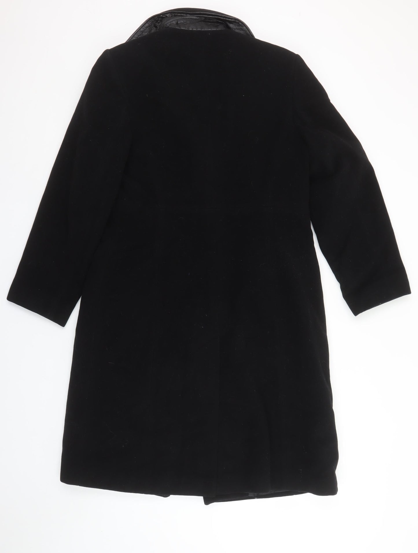 Nuage Women's Black Wool Cashmere Petite Size 10 Long Overcoat