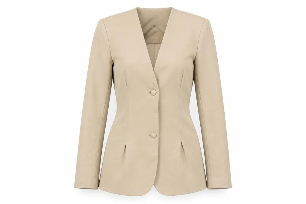 PrettyLittleThing Women’s Beige Tailored Two Button Slim Fit Blazer UK 8