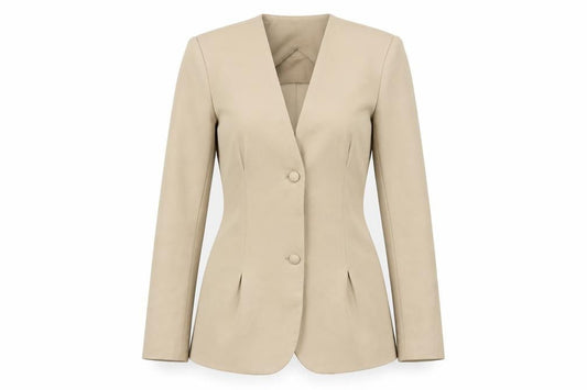 PRETTYLITTLETHING Women’s Beige Tailored Two Button Slim Fit Blazer UK 8