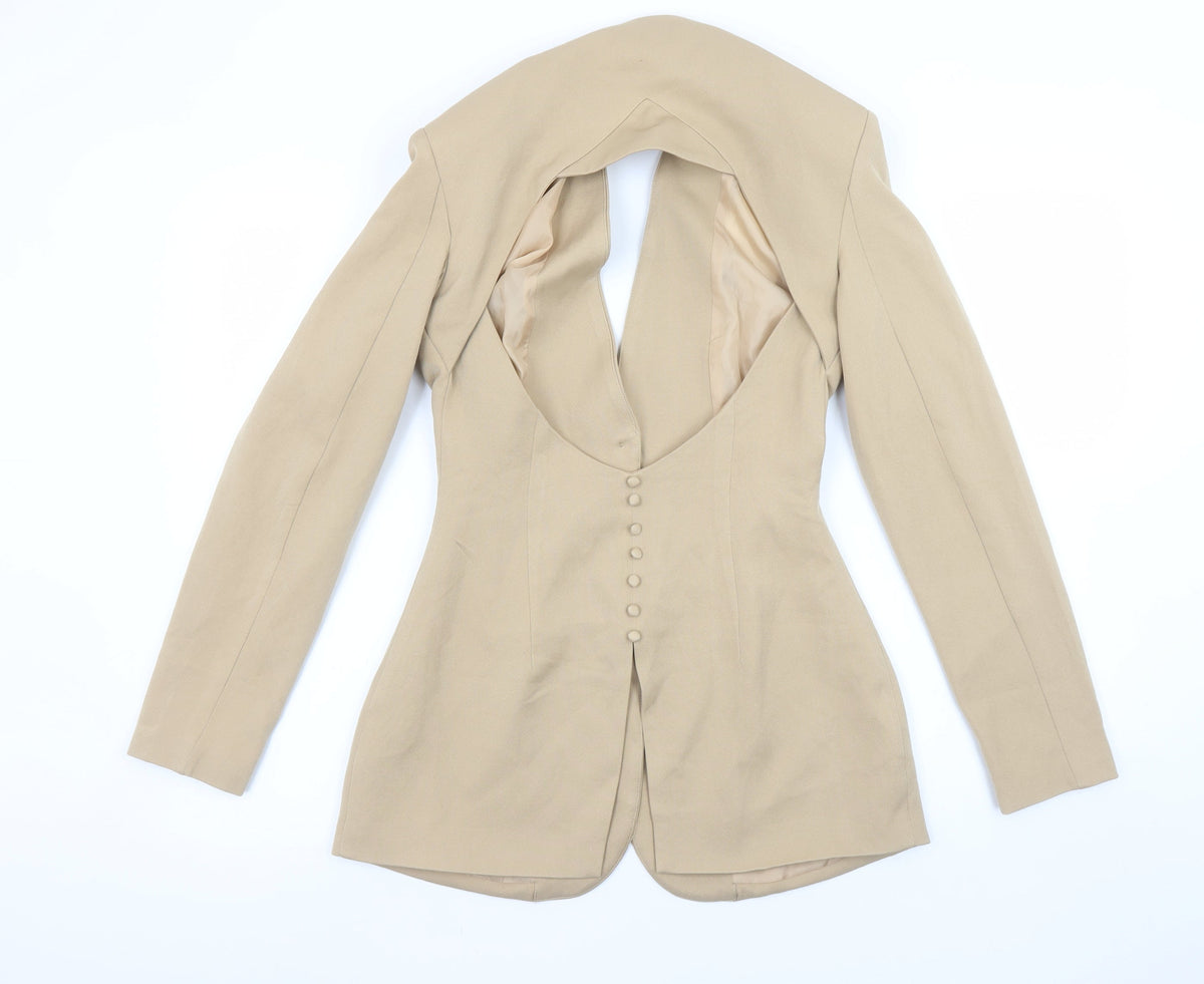 PrettyLittleThing Women’s Beige Tailored Two Button Slim Fit Blazer UK 8