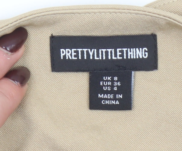 PrettyLittleThing Women’s Beige Tailored Two Button Slim Fit Blazer UK 8
