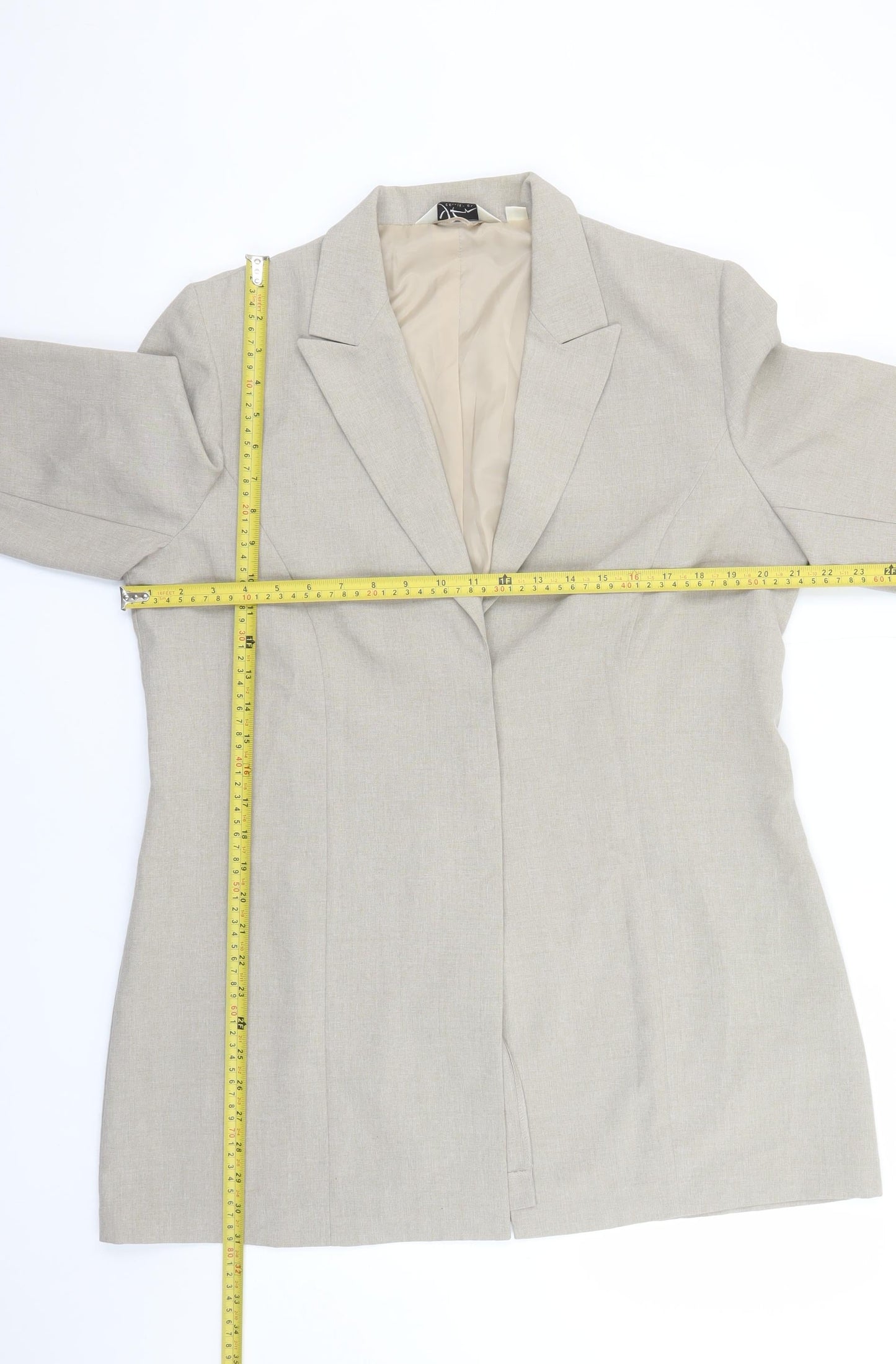 YTM Collection Women's Beige Blazer Jacket UK 16 Classic Lined Polyester