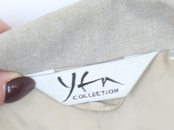 YTM Collection Women's Beige Blazer Jacket UK 16 Classic Lined Polyester