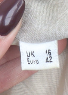 YTM Collection Women's Beige Blazer Jacket UK 16 Classic Lined Polyester