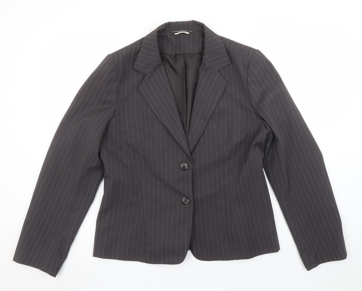 George Women Grey Pinstripe Suit Jacket UK 14 Classic Fit