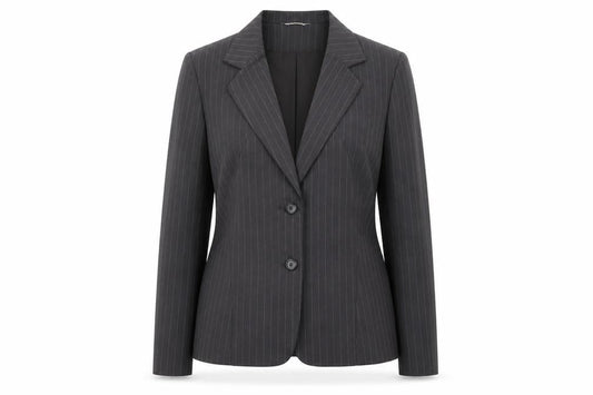 George Women Grey Pinstripe Suit Jacket UK 14 Classic Fit