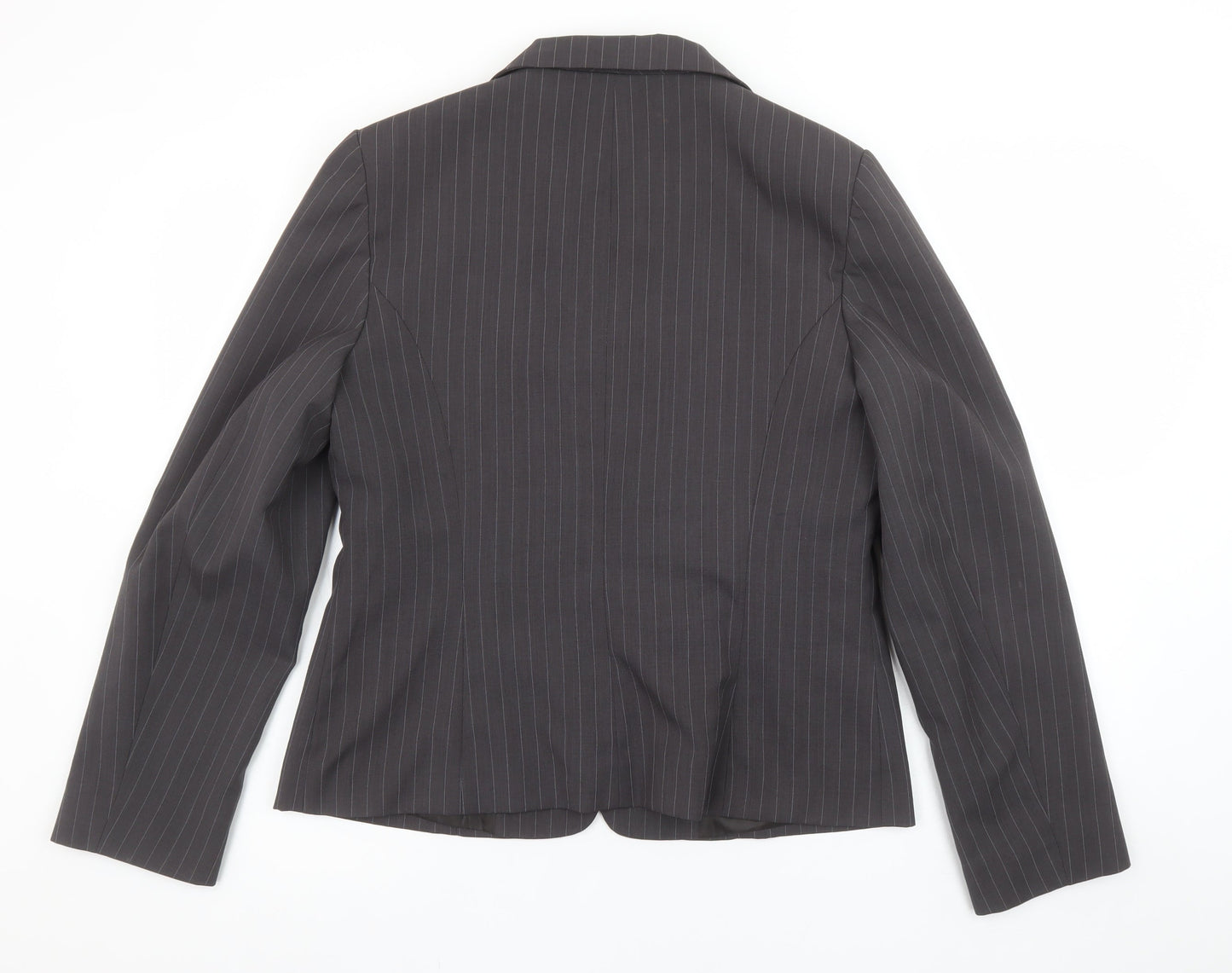 George Women Grey Pinstripe Suit Jacket UK 14 Classic Fit
