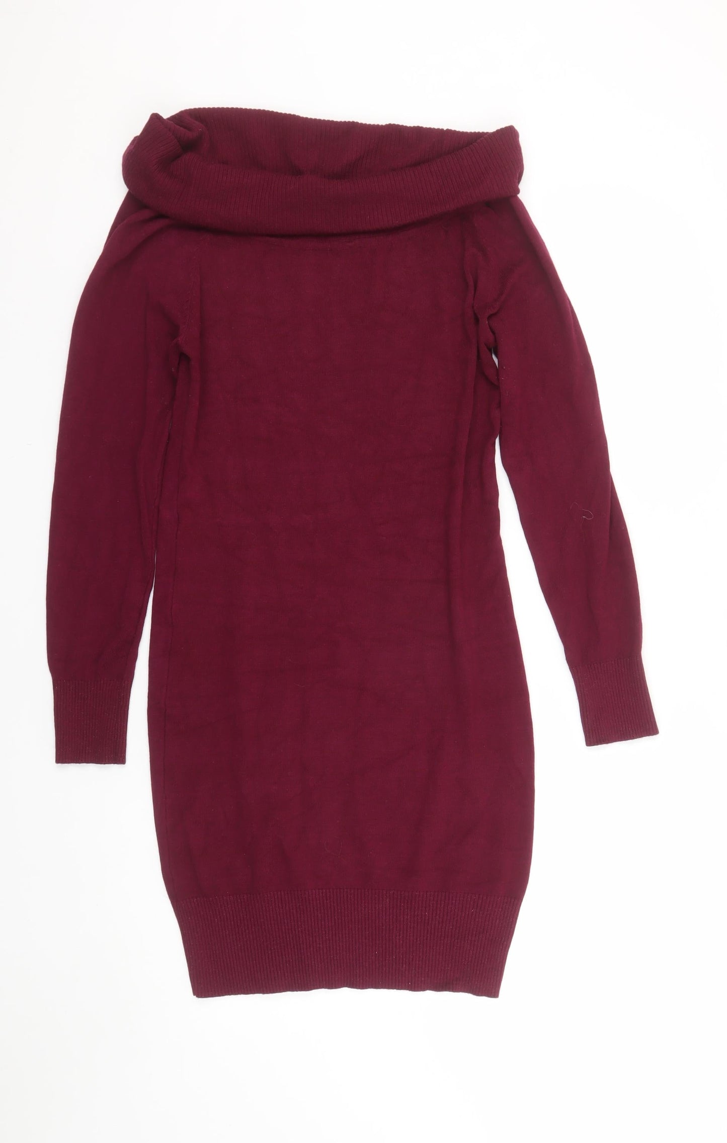 Inside Women Red Off Shoulder Bodycon Knit Dress Size M