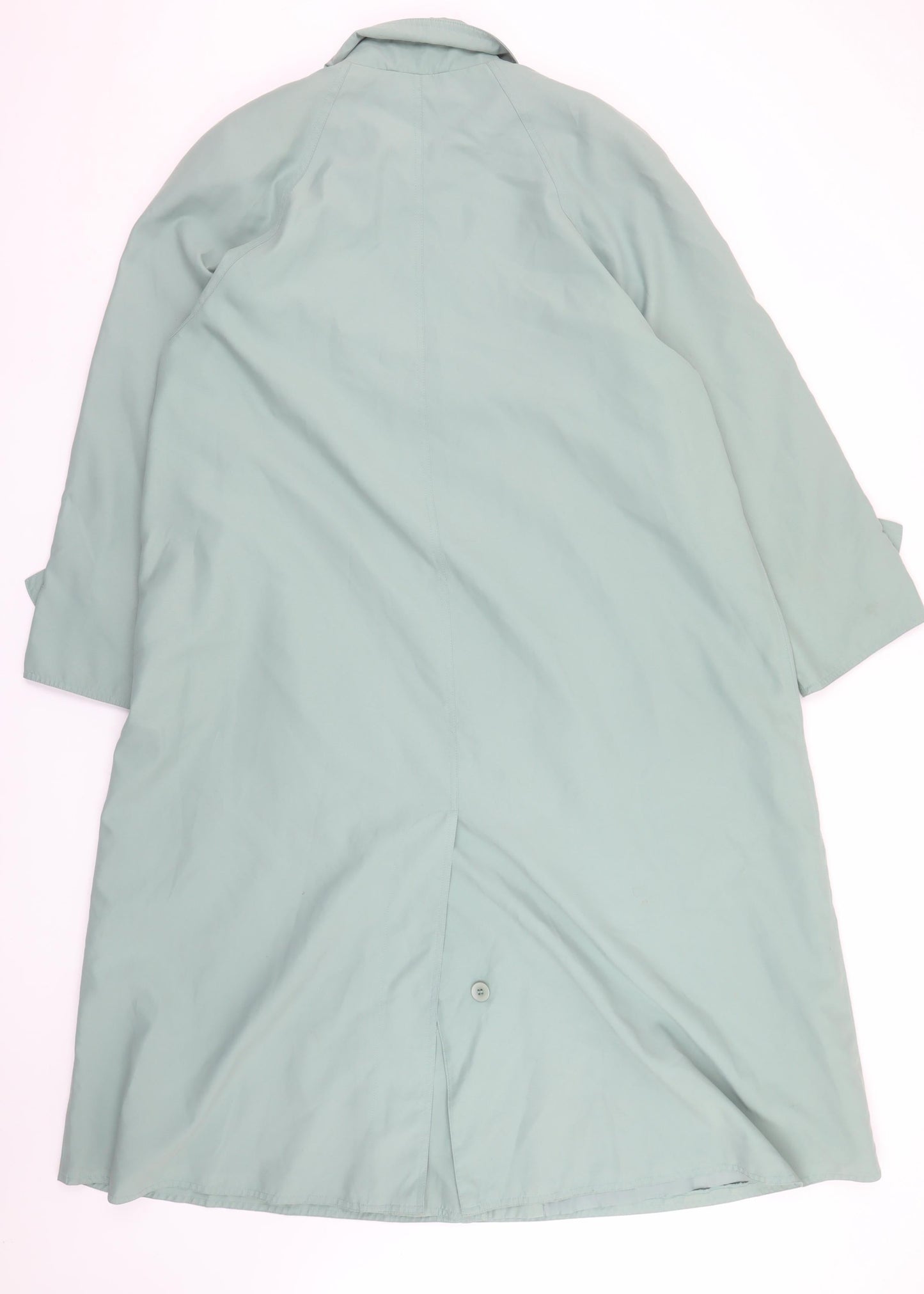 Aquabury London Womens Green Petites UK 14 Trench Coat Long Cotton Blend