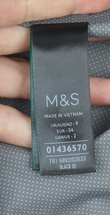 Marks and Spencer Women’s Black Waterproof Hooded Softshell Jacket Size 6