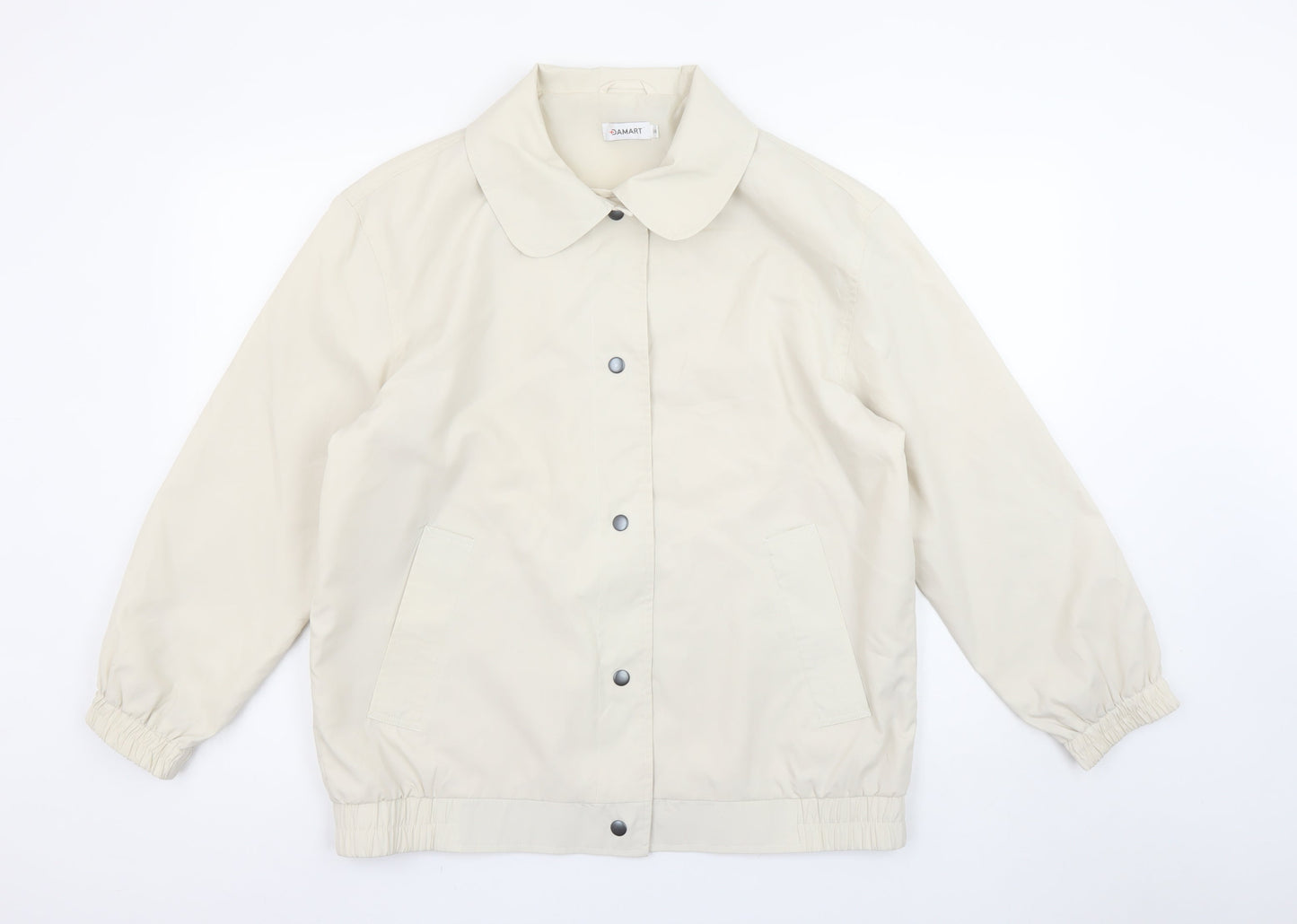 Damart Women Beige Size 14 Basic Jacket Polyester Mid-Length