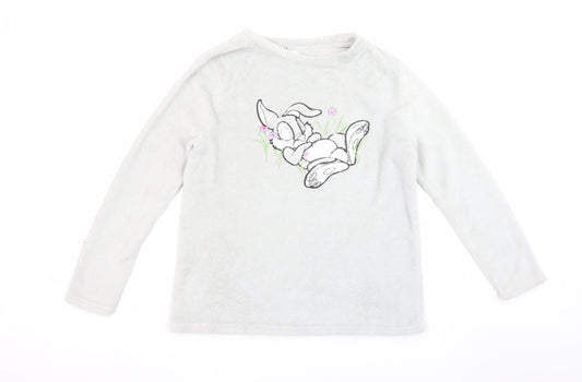 Disney Women’s Grey Thumper Fleece Pyjama Top Size 12-14