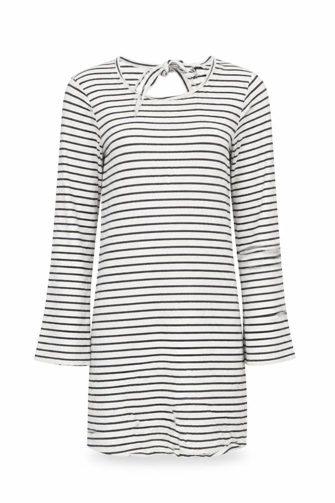 New Look Womens White Striped T-Shirt Dress Size 12