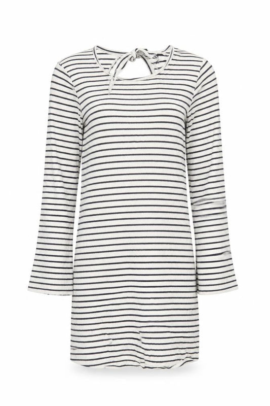 New Look Womens White Striped T-Shirt Dress Size 12