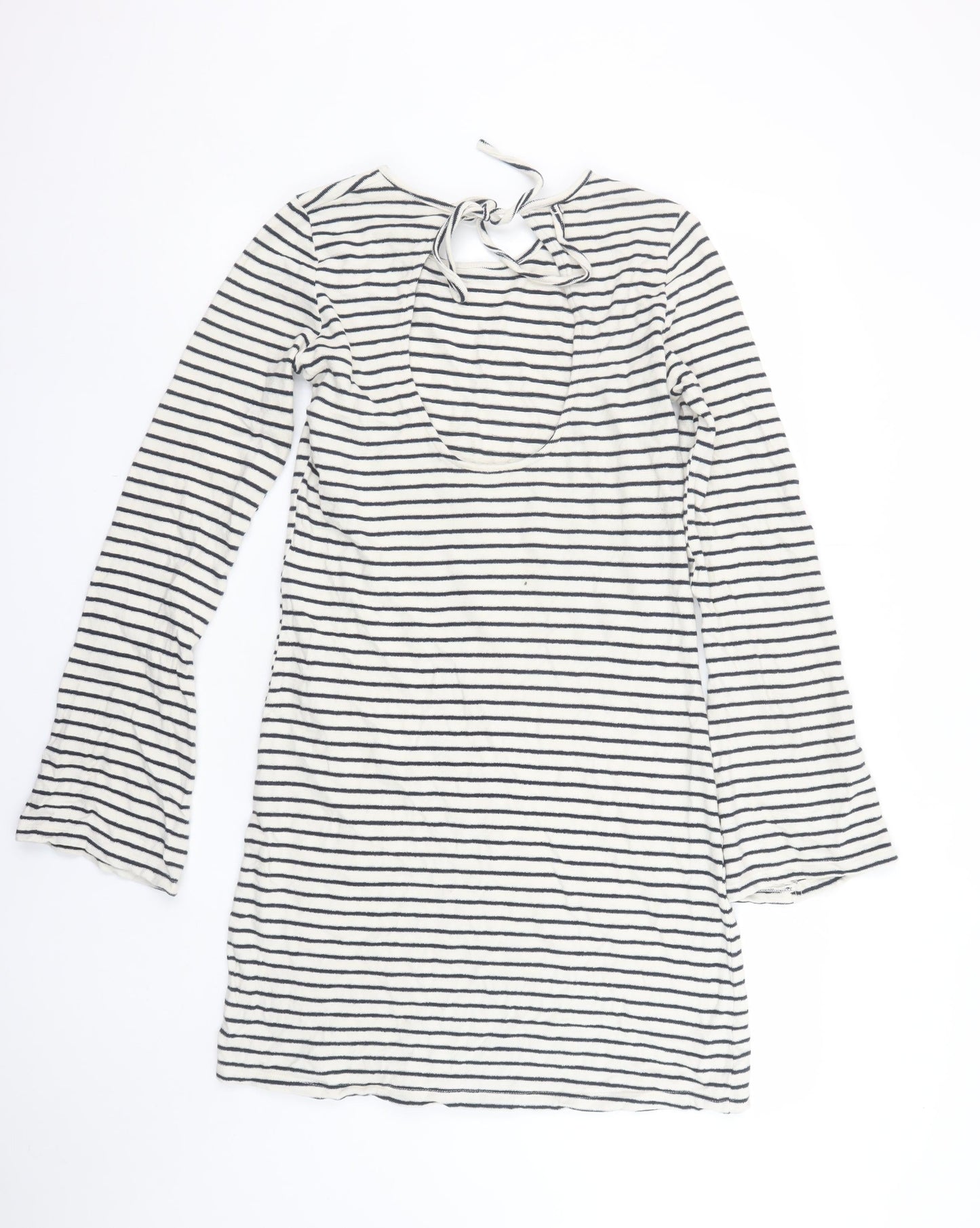 New Look Womens White Striped T-Shirt Dress Size 12