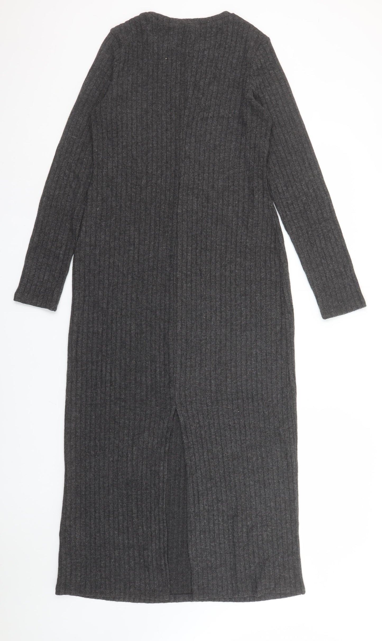 New Look Women Grey Maternity Size 12 Knit Bodycon Midi Dress