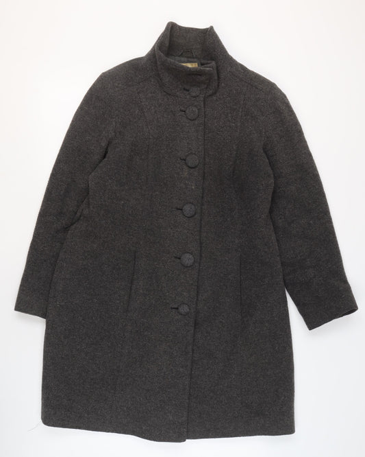 Marks and Spencer Womens Grey Wool Blend Long Coat Size S
