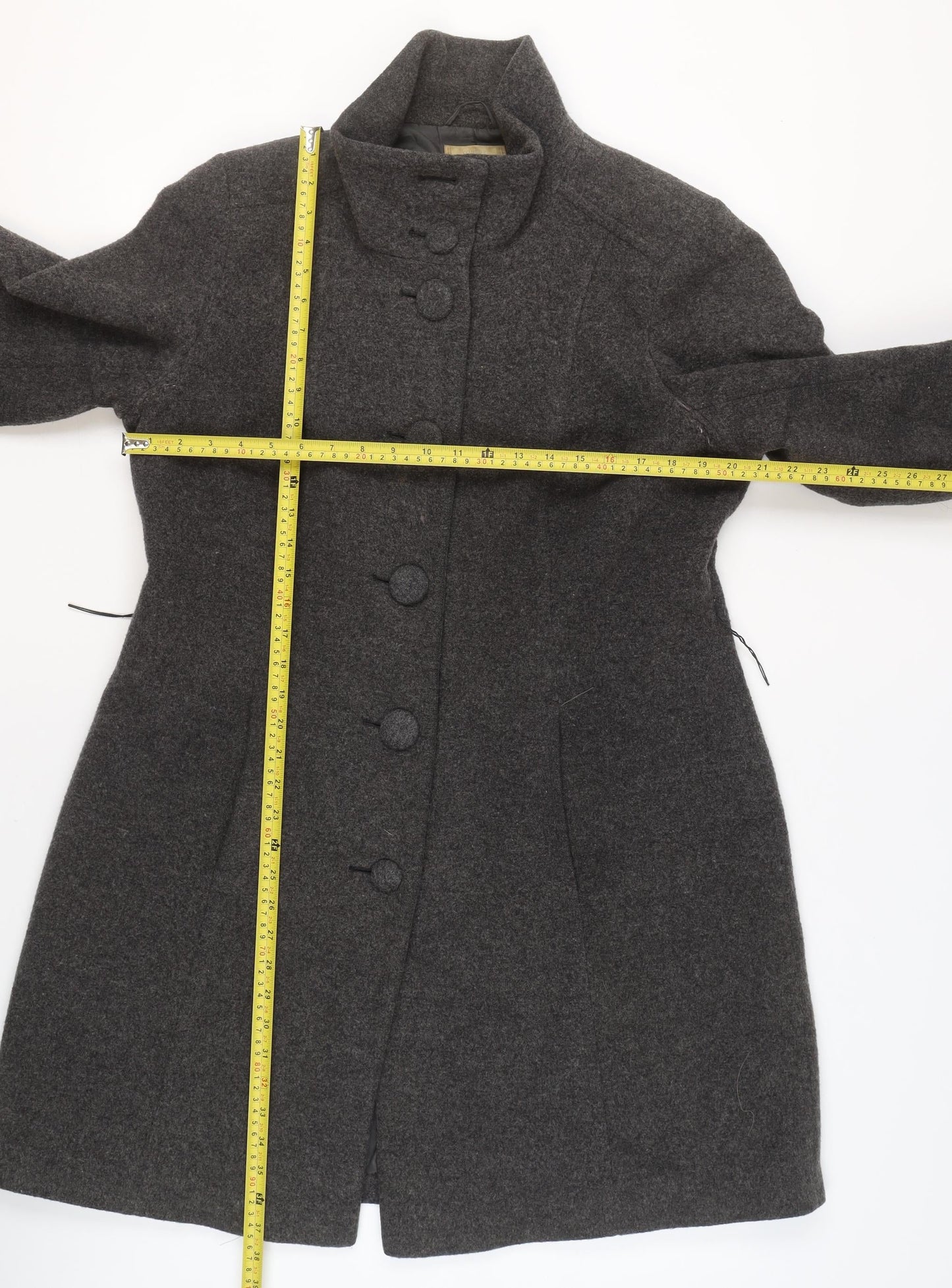 Marks and Spencer Womens Grey Wool Blend Long Coat Size S