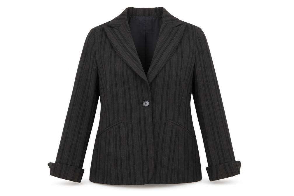 Oltre Women’s Brown Pinstripe Single-Breasted Blazer Size 16