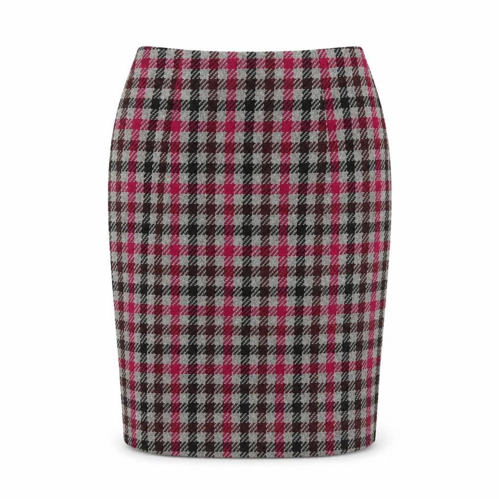 Next Women’s Multicoloured Check Tweed Pencil Skirt Size 8