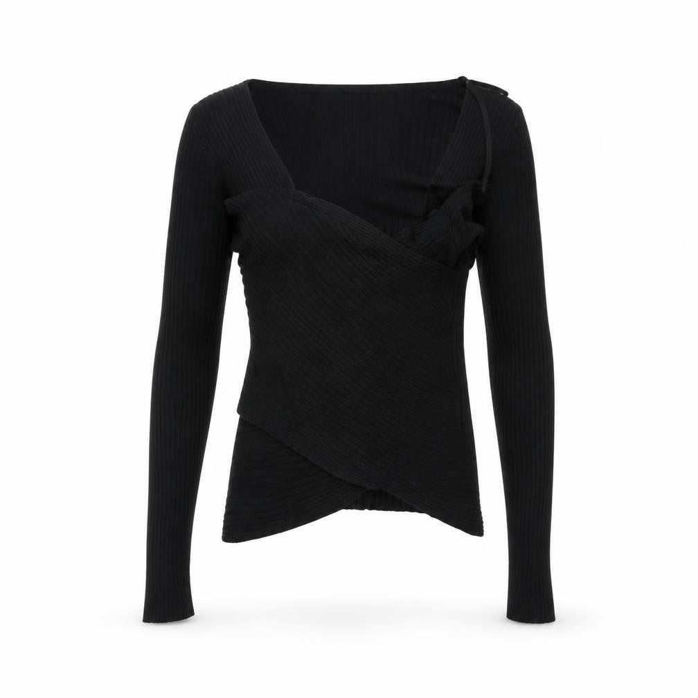 H&M Divided Womens Black XS Rib Knit Slim Fit Pullover Jumper