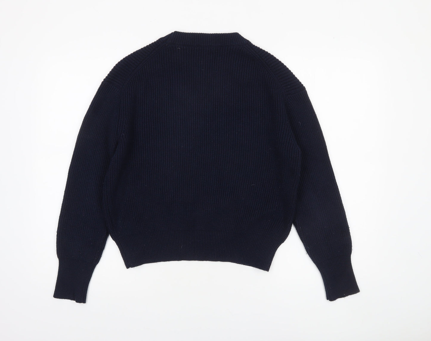 ZARA Women's Blue Knit Crew Neck Pullover Jumper Size S