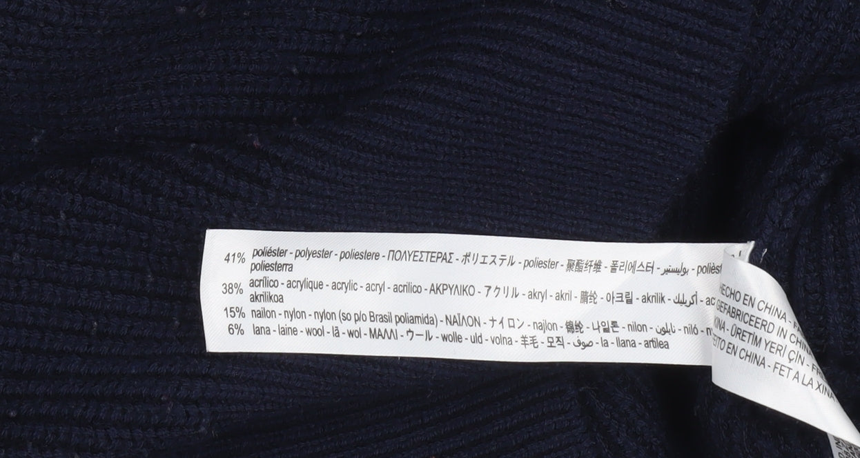 ZARA Women's Blue Knit Crew Neck Pullover Jumper Size S