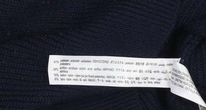 Zara Women's Blue Knit Crew Neck Pullover Jumper Size S