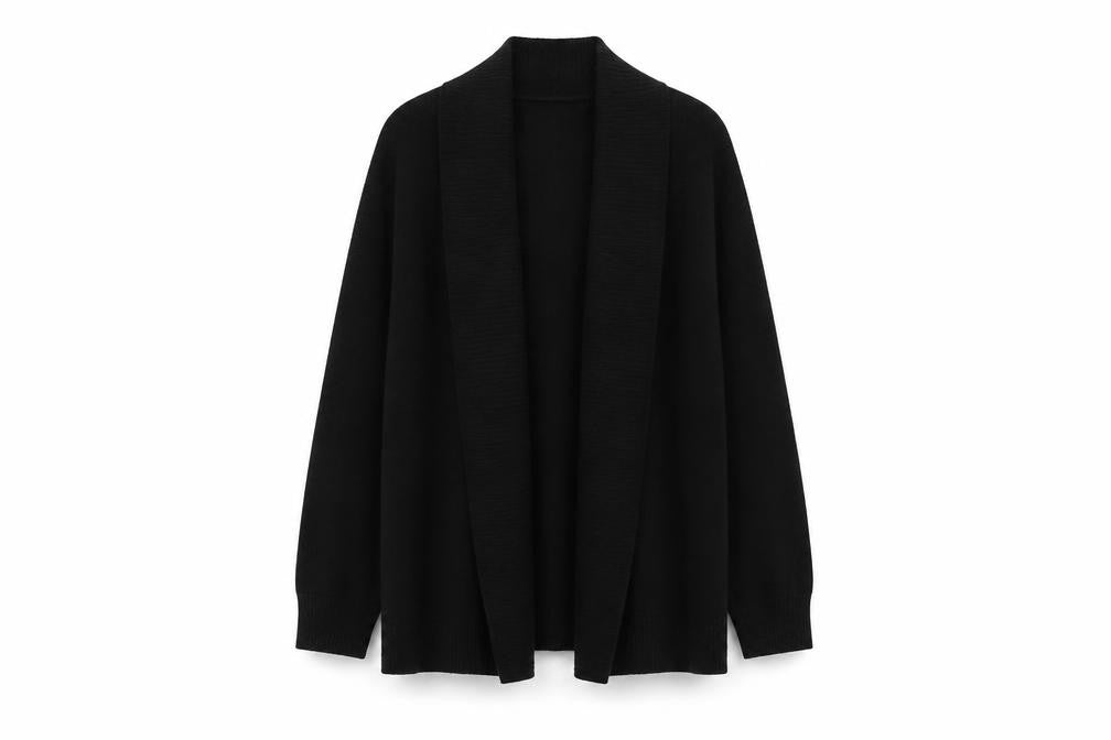 39th & Madison Women's Black L Open Knit Long Sleeve Cardigan