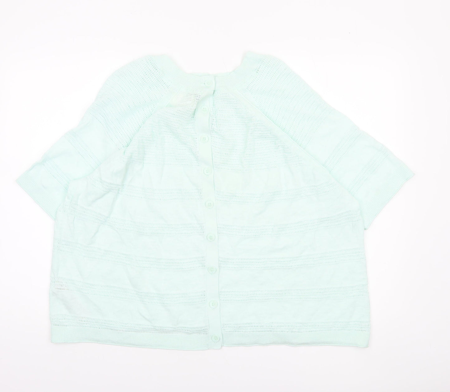 FatFace Women’s Green Knit Button-Up Tunic Top Size 16