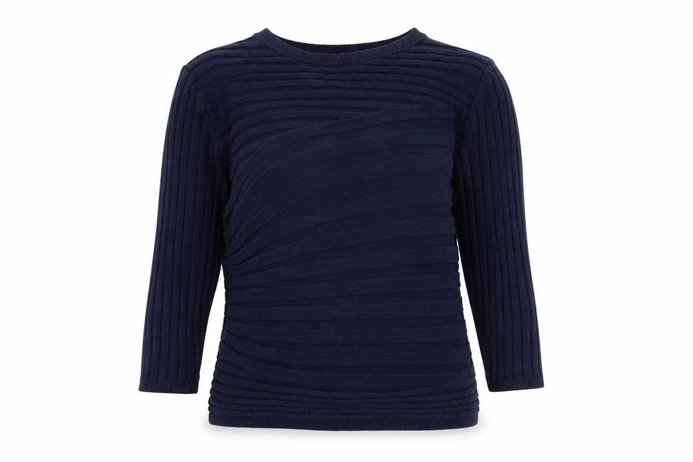 Kaleidoscope Women's Blue Cotton Blend 3/4 Sleeve Pullover Jumper Size 10