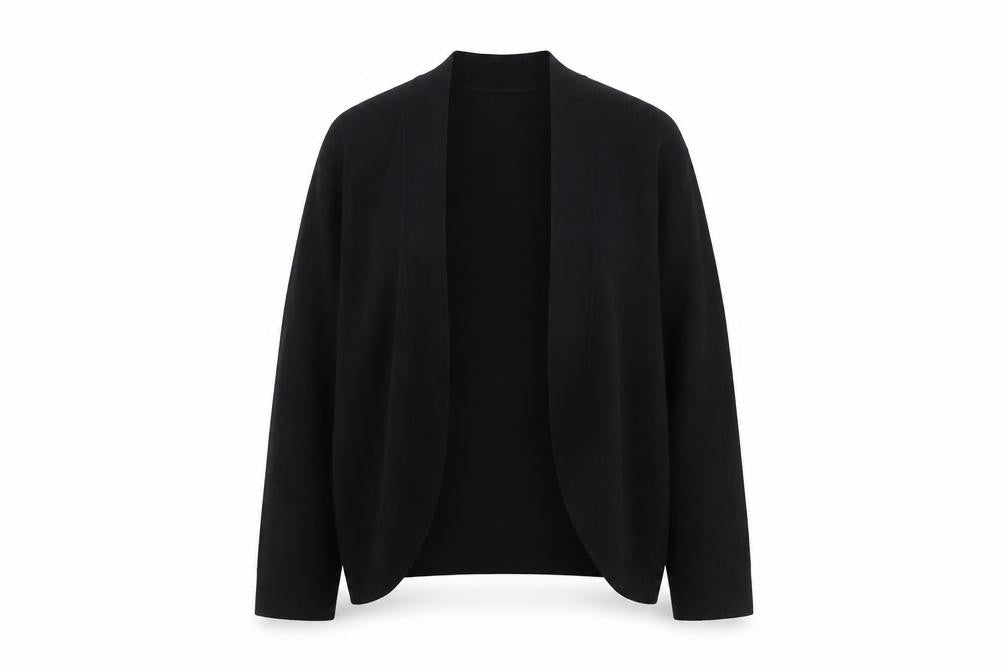 Linea Women's Black Small Open Knit Long Sleeve Cardigan