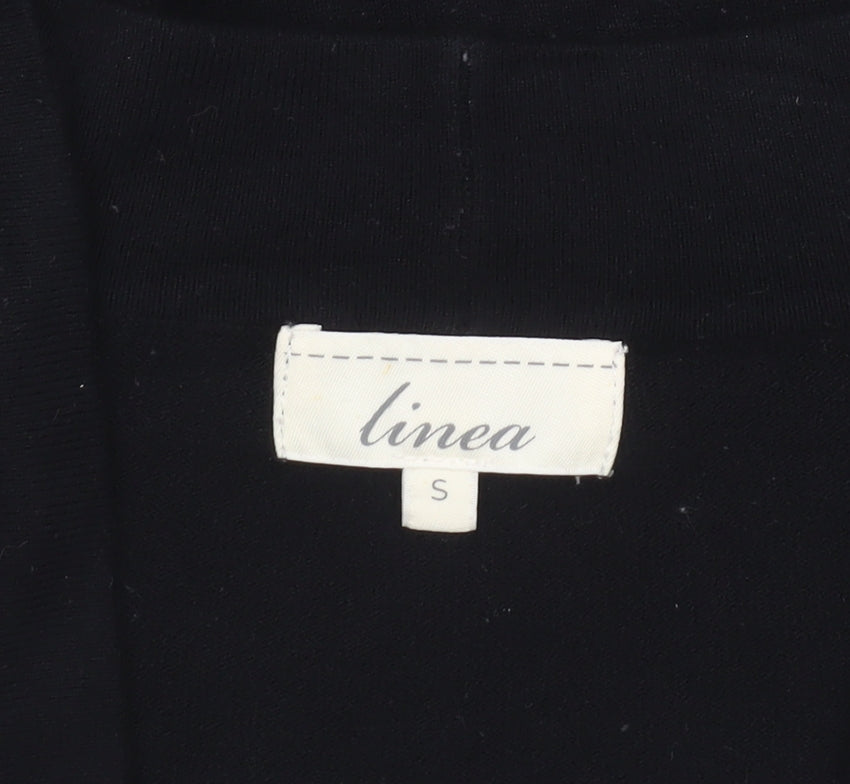 Linea Women's Black Small Open Knit Long Sleeve Cardigan