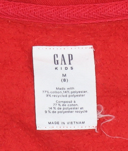 Additional view of Gap girls’ red logo pullover sweatshirt -, size 8-9, years cotton blend
