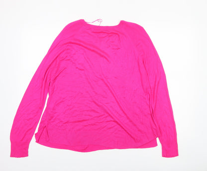 Zara Women’s Pink Crew Neck Long Sleeve Pullover Jumper Size S