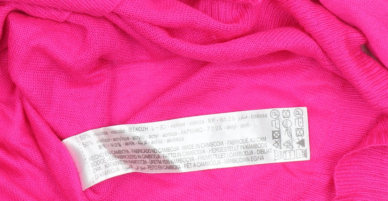 ZARA Women’s Pink Crew Neck Long Sleeve Pullover Jumper Size S