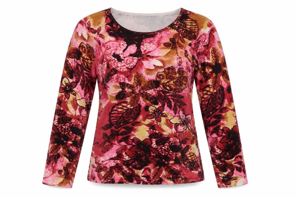 Punt Roma Womens Multicoloured Floral Sequin Pullover Jumper Size M