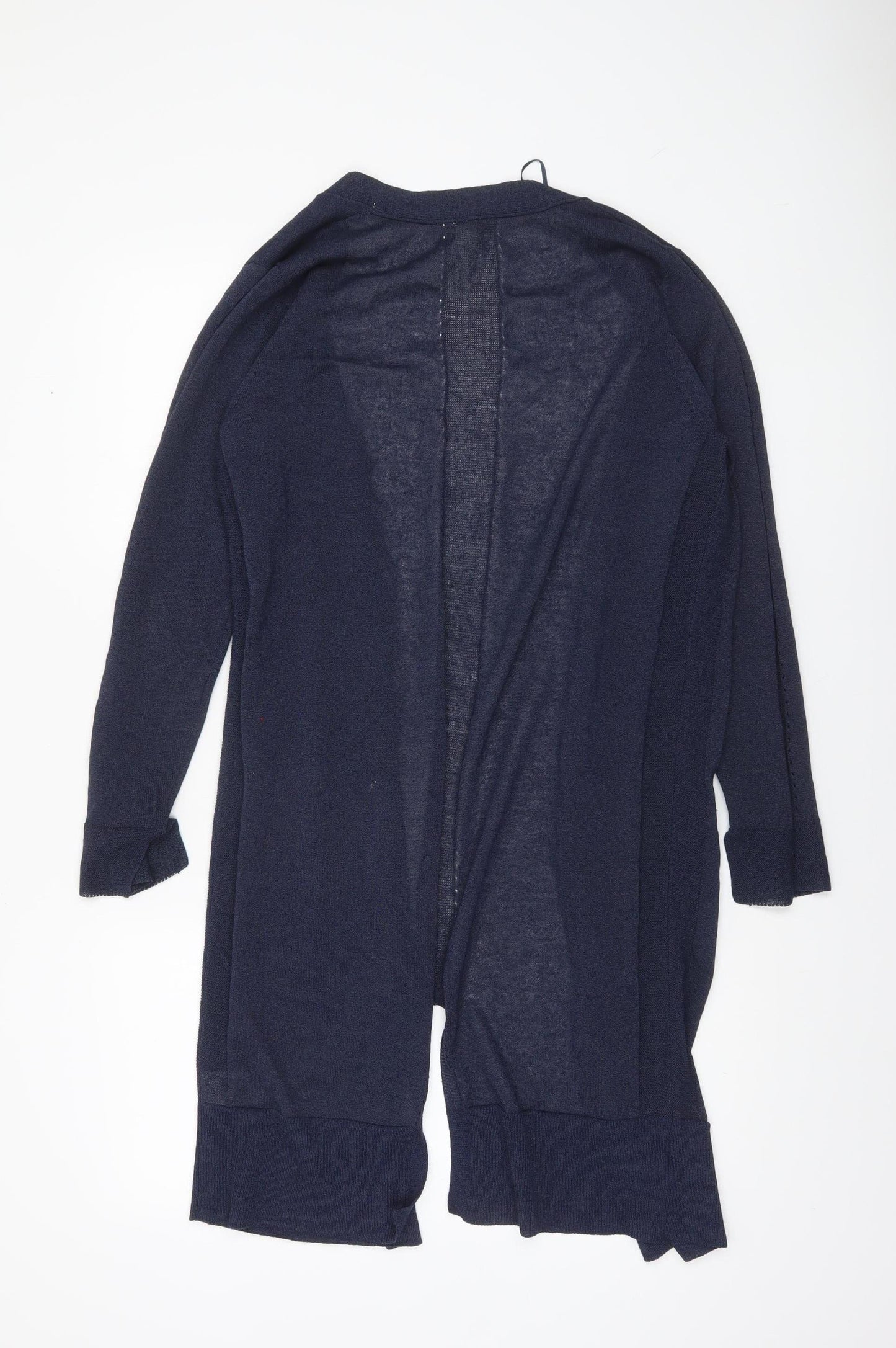 White Stuff Women's Blue Long Sleeve Open Knit Cardigan Size 12