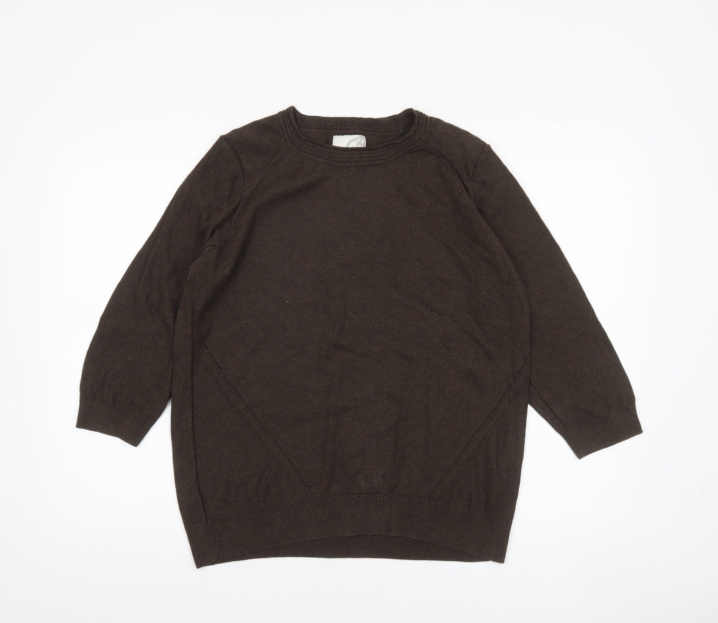 John Rocha Women’s Brown Wool Blend Crew Neck Jumper Size 18