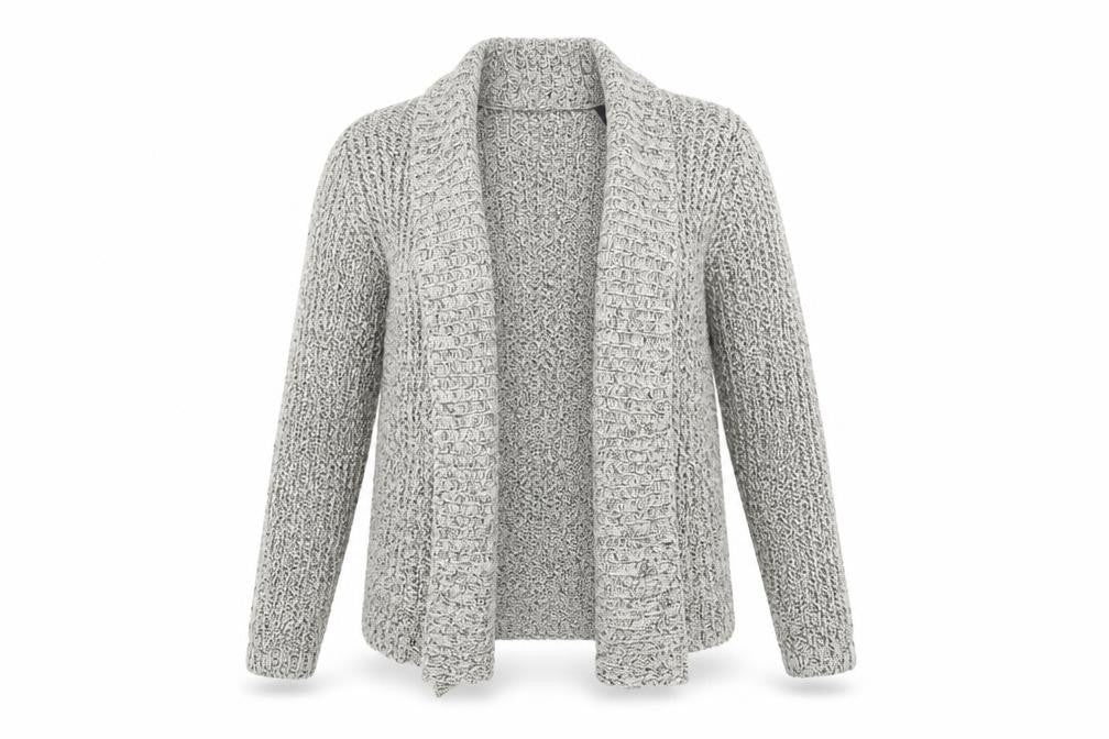 Marks & Spencer Womens Grey Chunky Knit Open Cardigan Size 12
