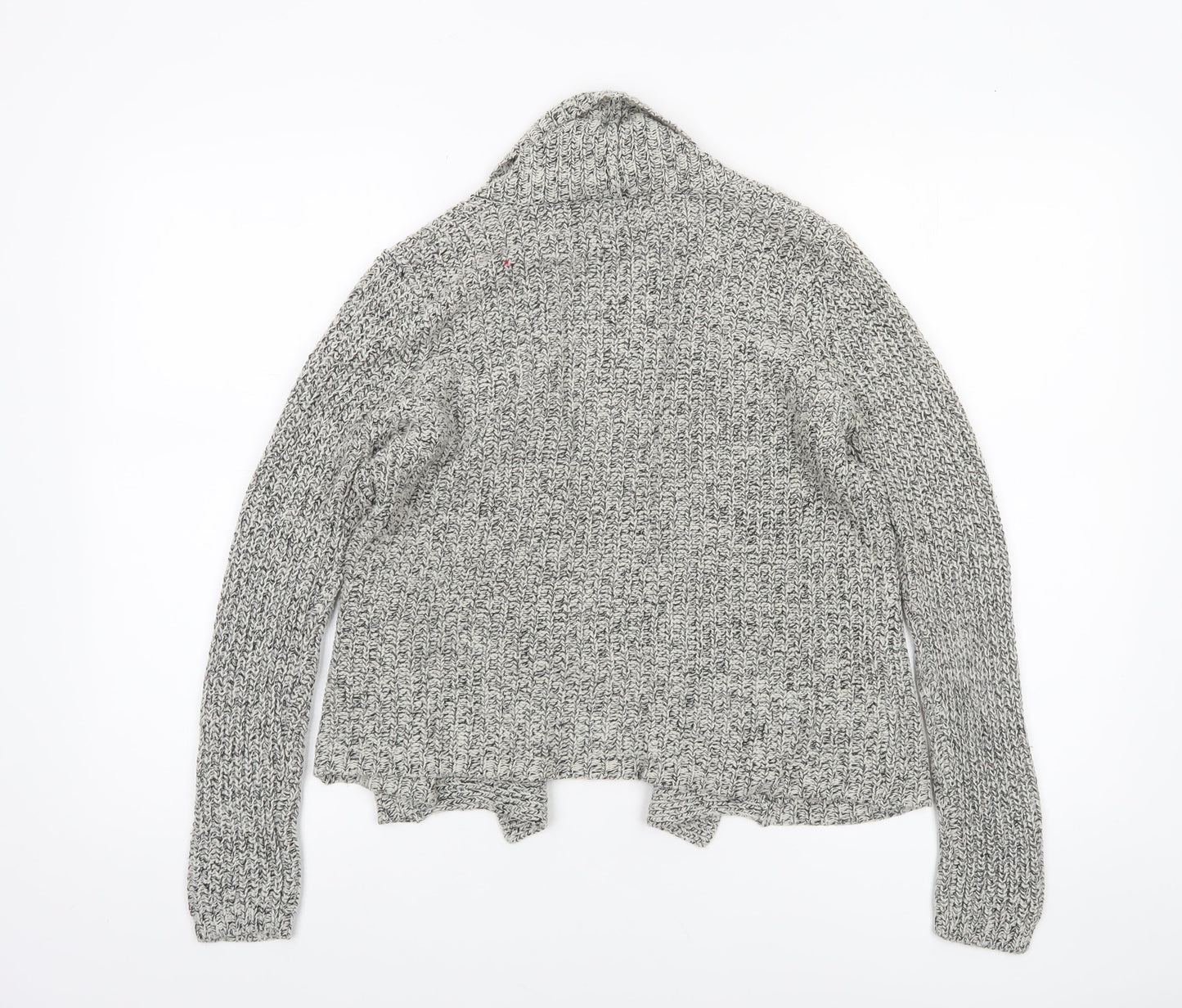 Marks and Spencer Womens Grey Chunky Knit Open Cardigan Size 12