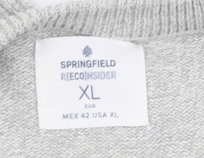Springfield Men’s Grey Cotton Knit Pullover Jumper XL