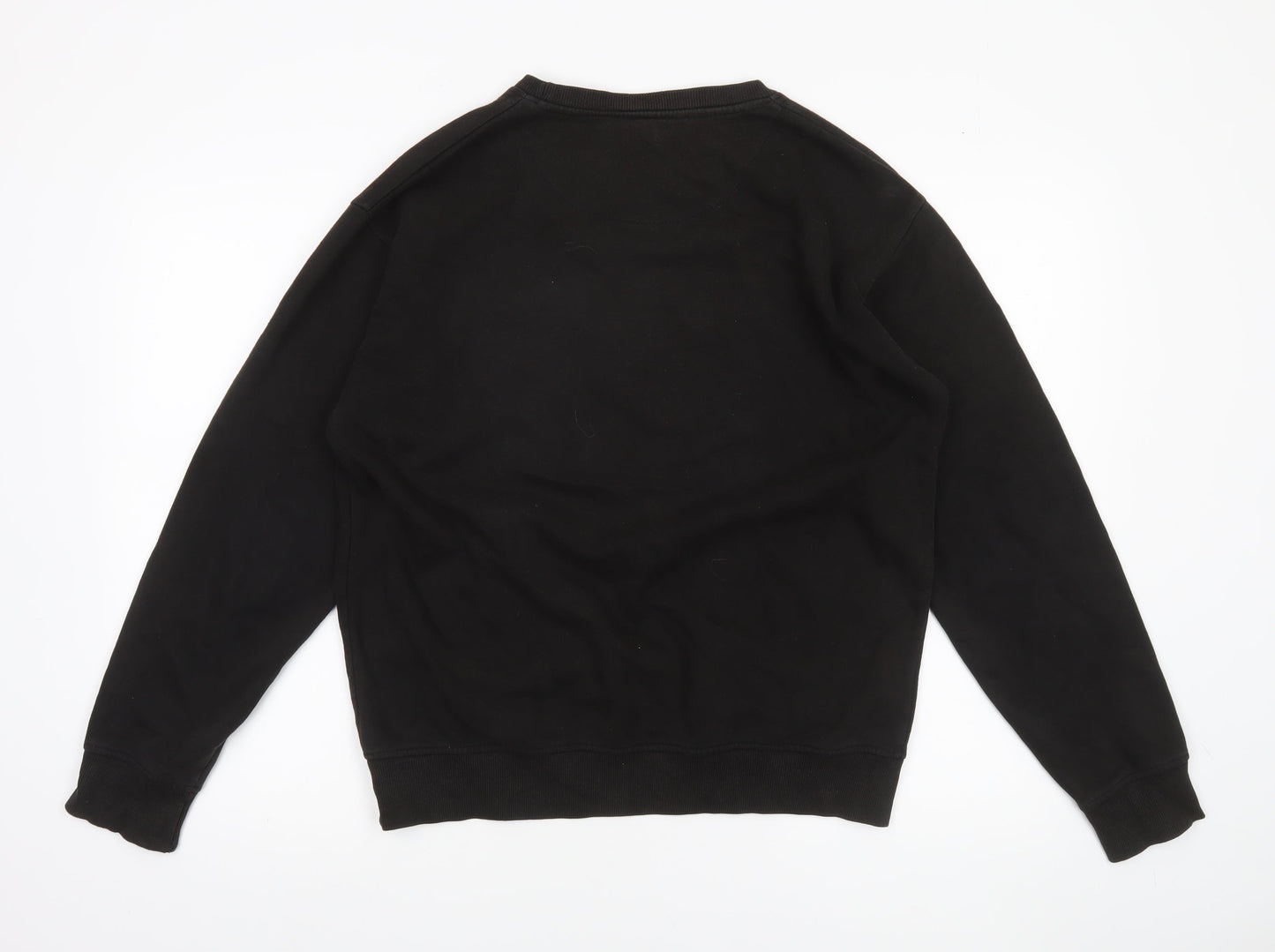 Adidas Mens Black Crew Neck Graphic Logo Sweatshirt Size S