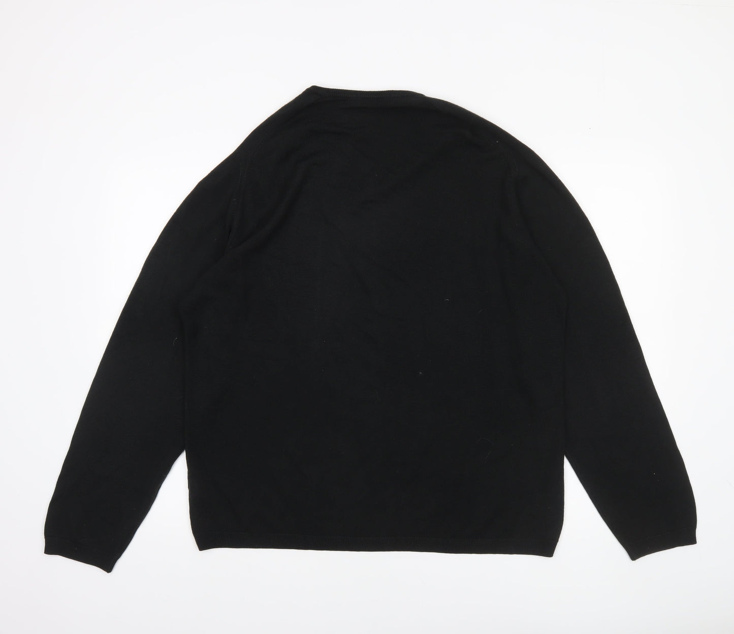 Marks and Spencer Men’s Black V-Neck Jumper XL Acrylic Knit