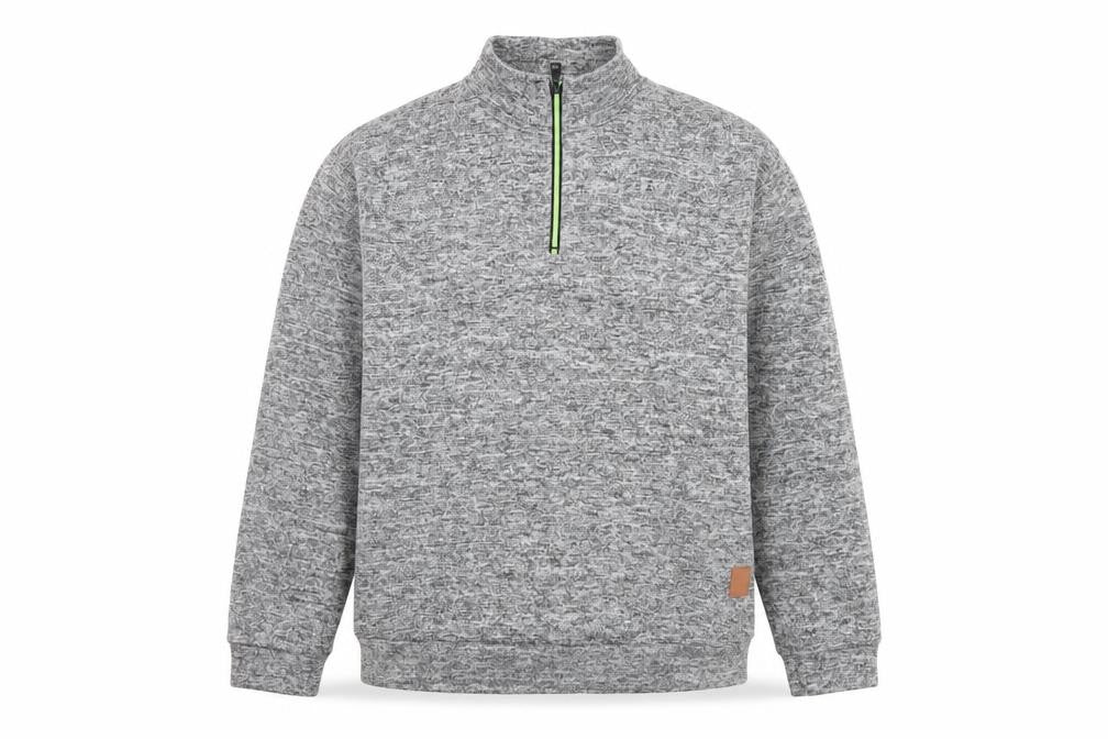 SIIMHWRSS Men's Grey 1/4 Zip Mock Neck Pullover Sweatshirt Size M
