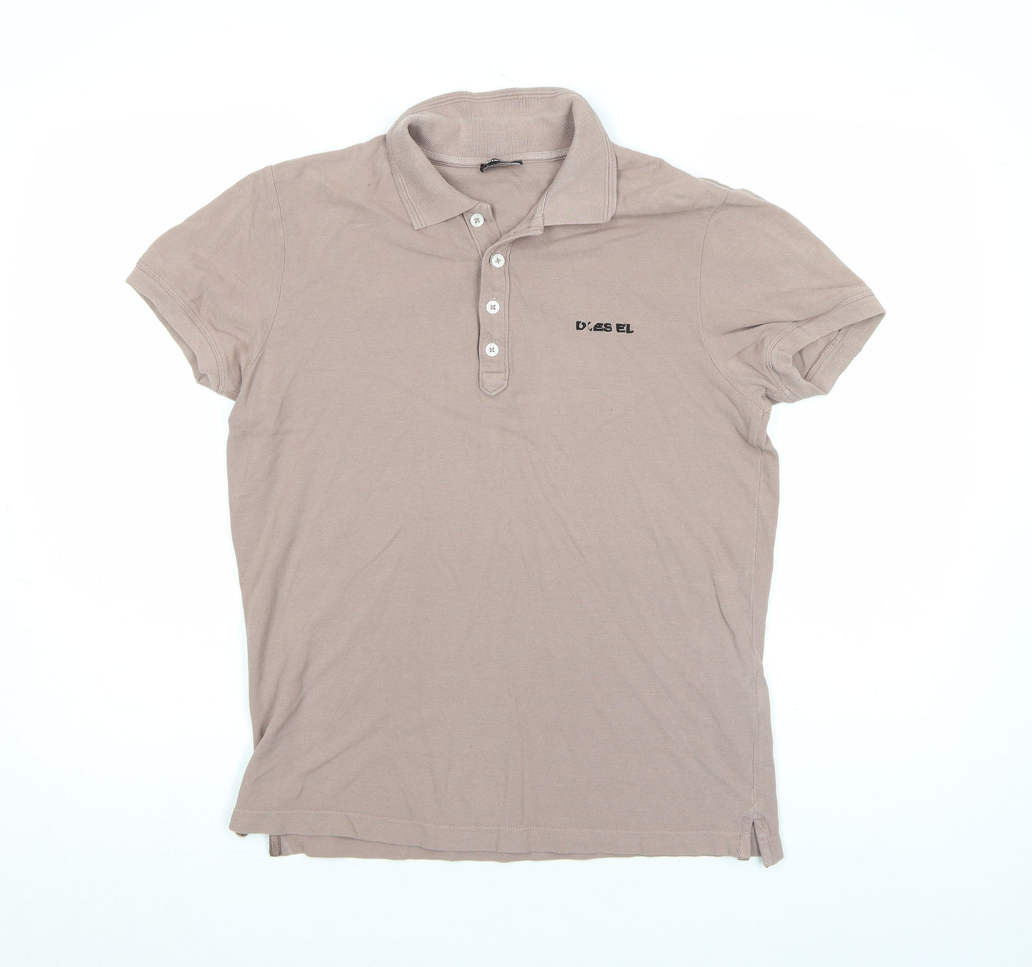 Diesel Men's Brown Cotton Short Sleeve Polo Shirt Size M
