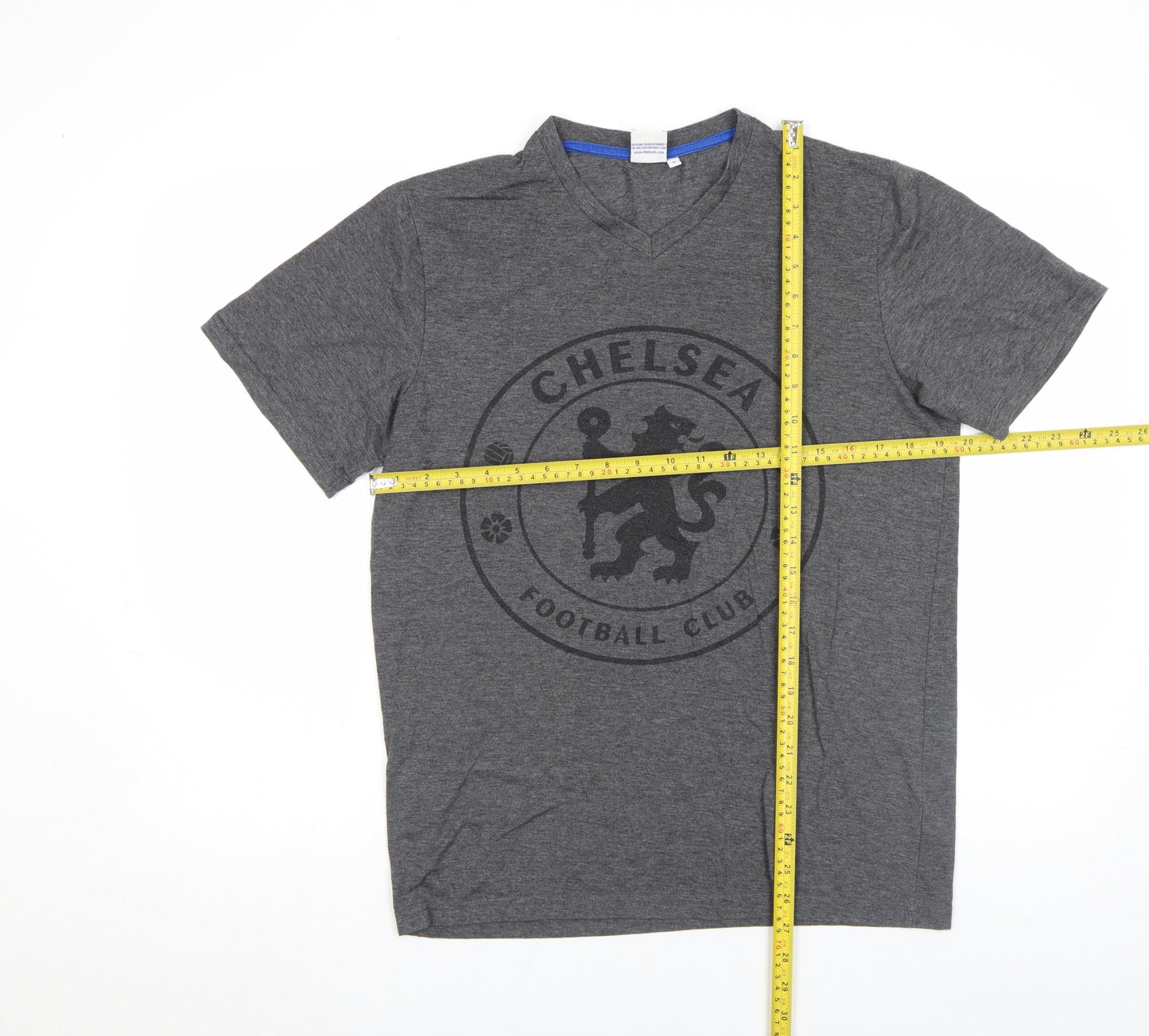 Chelsea Football Club Men's Grey V-Neck Short Sleeve T-Shirt Size S